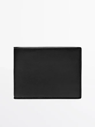 Billetera horizontal de cuero napa con monedero