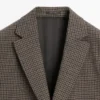 Blazer de lana a cuadros entallado Blazer de lana a cuadros entallado