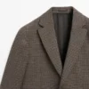 Blazer de lana a cuadros entallado Blazer de lana a cuadros entallado