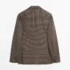 Blazer de lana a cuadros entallado Blazer de lana a cuadros entallado