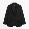 Blazer de lana extrafina con dos botones Blazer de lana extrafina con dos botones