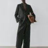 Blazer de lino con bolsillos