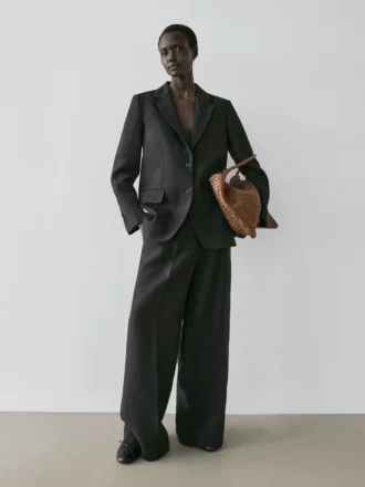 Blazer de lino con bolsillos