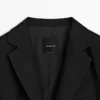 Blazer de lino con bolsillos