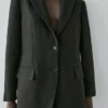 Blazer de lino con bolsillos