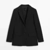 Blazer de lino con bolsillos