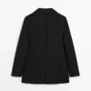 Blazer de lino con bolsillos