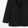 Blazer de lino con bolsillos