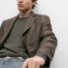 Blazer de lino con detalles en los bolsillos Blazer de lino con detalles en los bolsillos