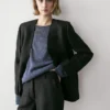 Blazer de lino sin solapas Blazer de lino sin solapas