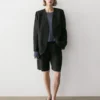 Blazer de lino sin solapas Blazer de lino sin solapas