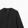 Blazer de lino sin solapas Blazer de lino sin solapas