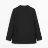 Blazer de lino sin solapas Blazer de lino sin solapas