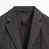 Blazer de mezcla de lana con diseño en espiga Blazer de mezcla de lana con diseño en espiga