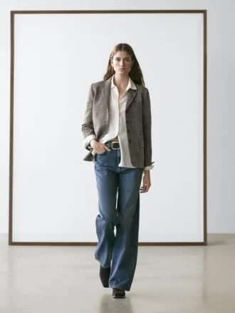 Blazer de mezcla de lana con efecto moteado
