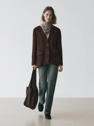 Blazer de piel de ante