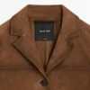 Blazer de piel de ante con bolsillos