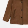 Blazer de piel de ante con bolsillos