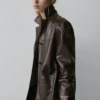 Blazer de piel napa con botones Blazer de piel napa con botones