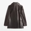 Blazer de piel napa con botones Blazer de piel napa con botones