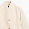 Blazer de satén de cuello alto Blazer de satén de cuello alto