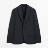 Blazer de traje a cuadros de mezcla de lana Cool Wool Blazer de traje a cuadros de mezcla de lana Cool Wool