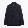 Blazer de traje de doble botonadura de Cool Wool Blazer de traje de doble botonadura de Cool Wool
