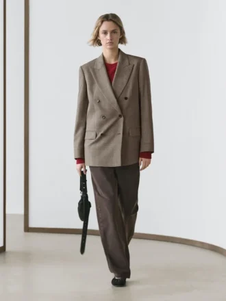 Blazer de traje de lana a cuadros