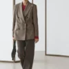 Blazer de traje de lana a cuadros
