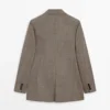 Blazer de traje de lana a cuadros