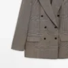 Blazer de traje de lana a cuadros