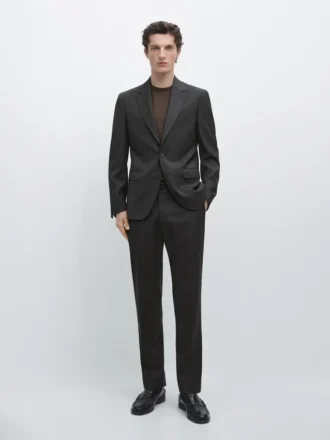 blazer de traje de lana fresca a rayas 1 1 330x440 - Blazer de traje de lana fresca a rayas