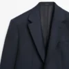 Blazer de traje de lana fresca a rayas Blazer de traje de lana fresca a rayas