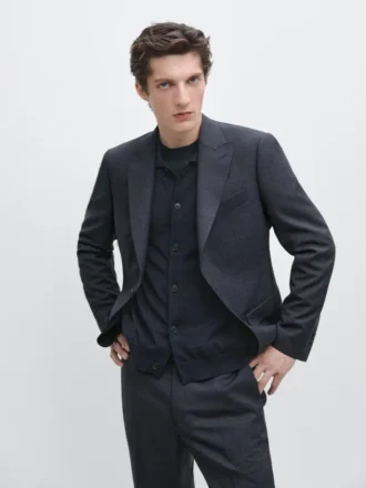 Blazer de traje de lana ligera