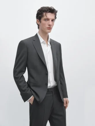Blazer de traje de lana ligera