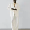 Blazer de traje de lino