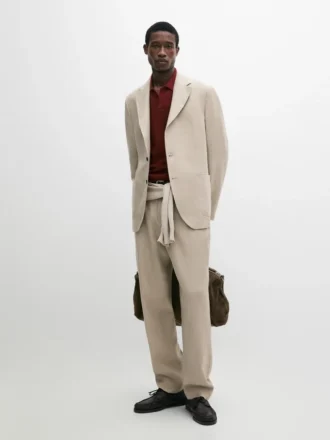 Blazer de traje de lino