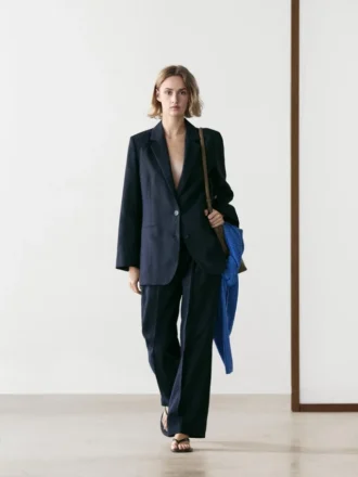 Blazer de traje de lino