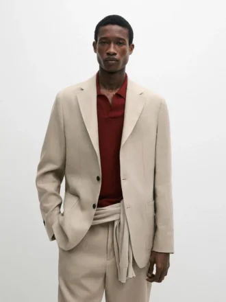 Blazer de traje de lino