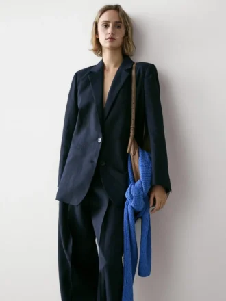 Blazer de traje de lino