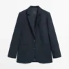 Blazer de traje de lino Blazer de traje de lino