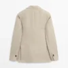 Blazer de traje de lino