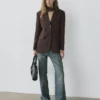 Blazers con bolsillos y cuello con solapas