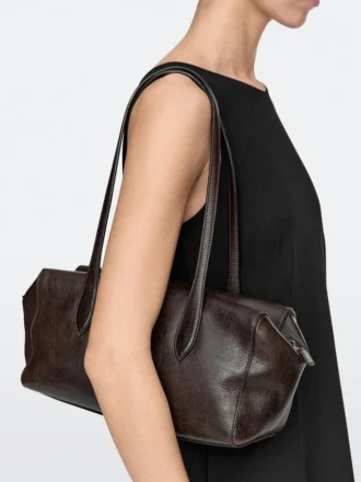 Bolso bandolera de cuero napa