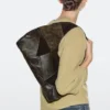 Bolso de cuero de gamuza de tamaño mediano con diseño de patchwork Bolso de cuero de gamuza de tamaño mediano con diseño de patchwork