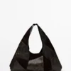 Bolso de cuero de gamuza de tamaño mediano con diseño de patchwork Bolso de cuero de gamuza de tamaño mediano con diseño de patchwork
