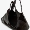 Bolso de cuero de gamuza de tamaño mediano con diseño de patchwork Bolso de cuero de gamuza de tamaño mediano con diseño de patchwork