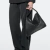 Bolso de hombro de cuero trenzado de tamaño mediano Bolso de hombro de cuero trenzado de tamaño mediano