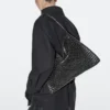 Bolso de hombro de cuero trenzado de tamaño mediano Bolso de hombro de cuero trenzado de tamaño mediano