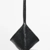 Bolso de hombro de cuero trenzado de tamaño mediano Bolso de hombro de cuero trenzado de tamaño mediano